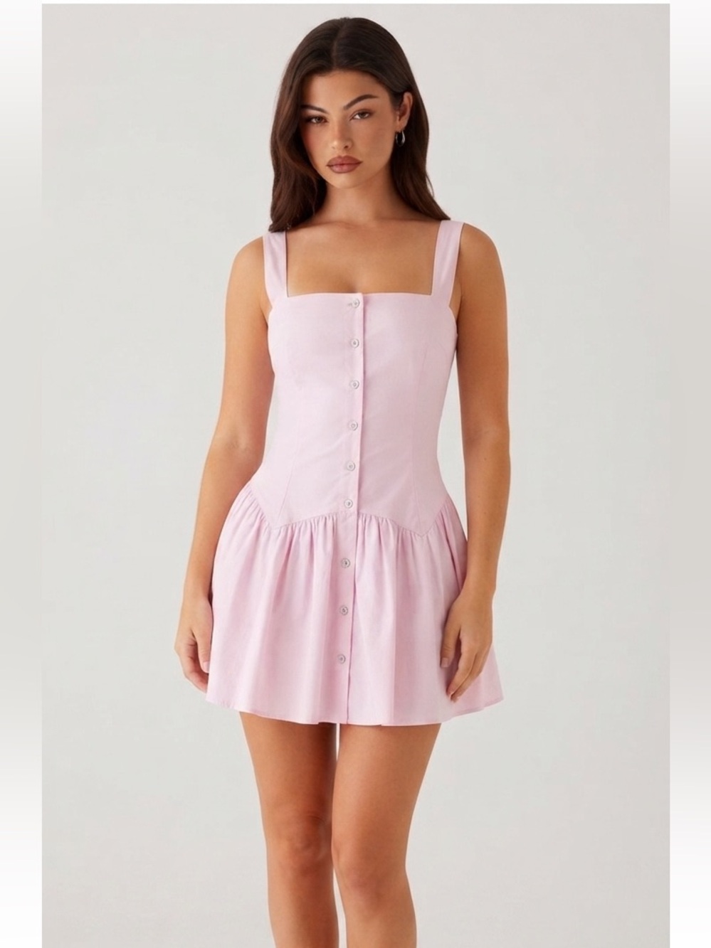 Peppermayo Genie Mini Dress Baby Pink 100% Cotton Fit & Flare Drop Waist Sz 6 - Picture 9 of 17